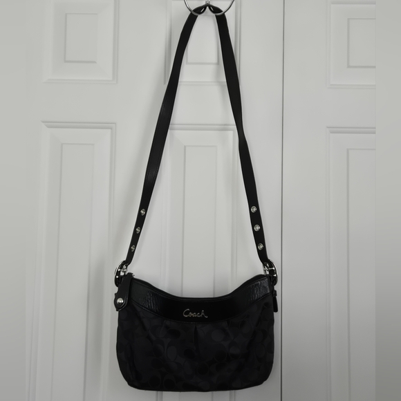 Coach Handbags - Coach Black Signature Crossbody Bag
